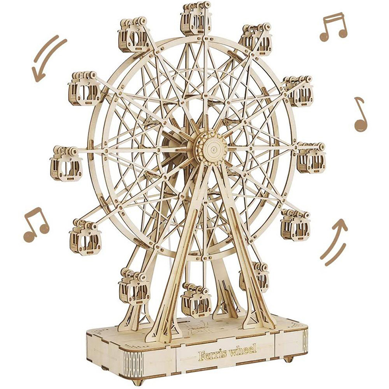 Robotime Rolife 3D-Puzzle, Riesenrad, Spieluhr, Box, Modellbausatz mit Musik für Kinder und Erwachsene, Kunsthandwerk, Erwachsene, Frauen, 3D-Puzzle