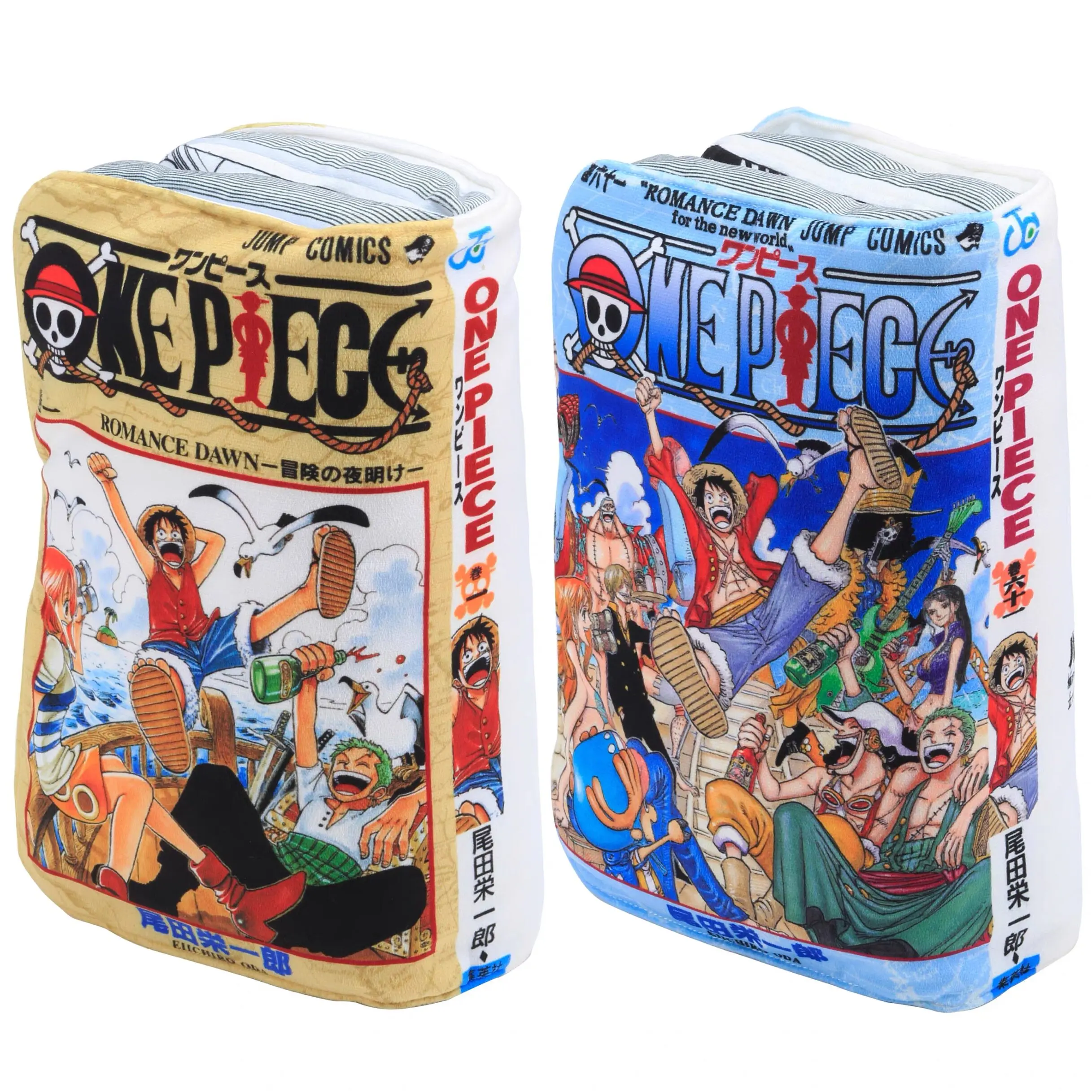 One Piece Manga Book Plush Pillow Soft Stuffed Cushion with Luffy Manga Cover Inner Page Print Gift Anime Fans Room Decor