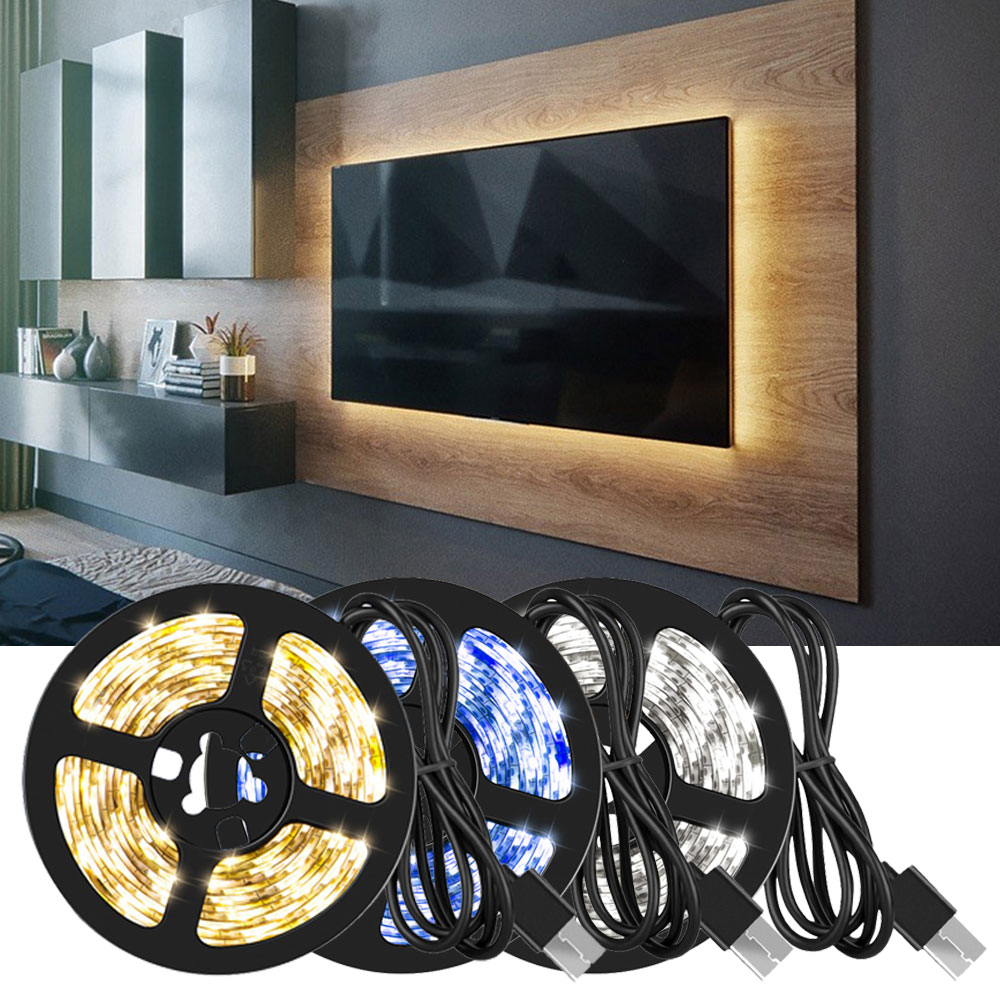 Tira de luces Led USB de 5M, decoración estética para habitación, decoración navideña, armarios para dormitorio, cocina, TV, anillo de luz ambiental, lámparas de pared de neón