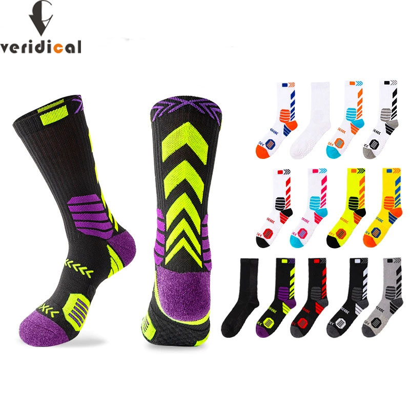 Elite Sport ciclismo baloncesto calcetines compresión correr hombre negro tendencia transpirable largo senderismo amortiguación atlético profesional