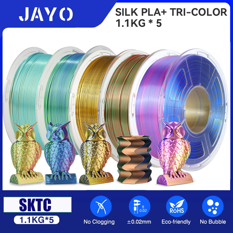 JAYO pla plus SILK Три цвета Silk Rainbow Нить для 3D-принтера 1,75 мм 100% без пузырьков FDM Материалы для 3D-принтера для 3D-принтера