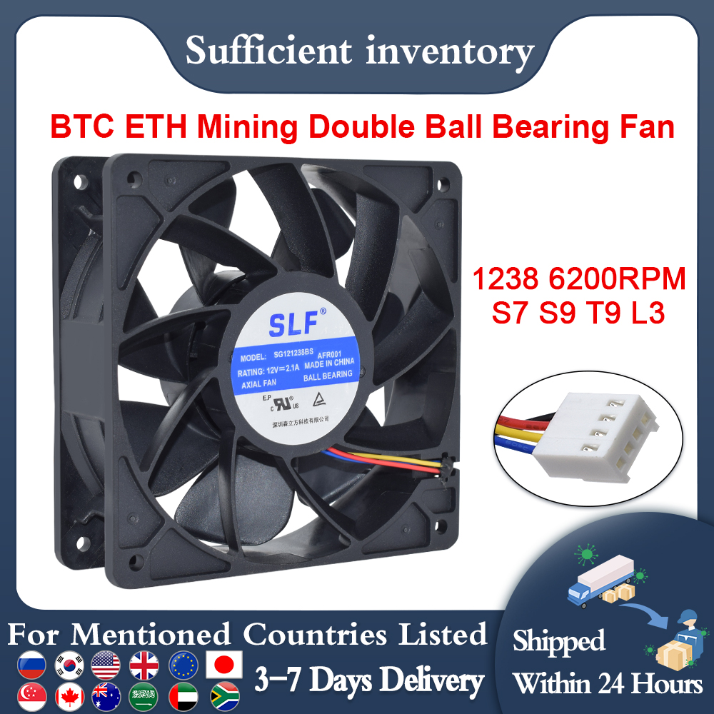 SENLIFANG Neu 120*120*38mm SG 121238 BS DC12V 2,1A S7 S9 T9 L3 BTC ETH Mining Doppelkugellager/Lüfter