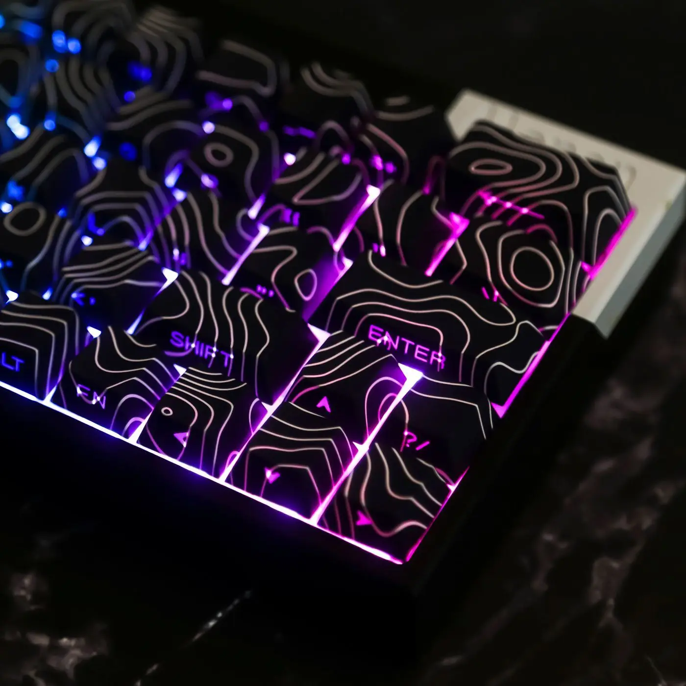 Contorno 4,0 tapa de tecla grabada lateral PBT translúcido 97 teclas Teclado mecánico para juegos tapa de tecla blanca para interruptor magnético F75 GMK87