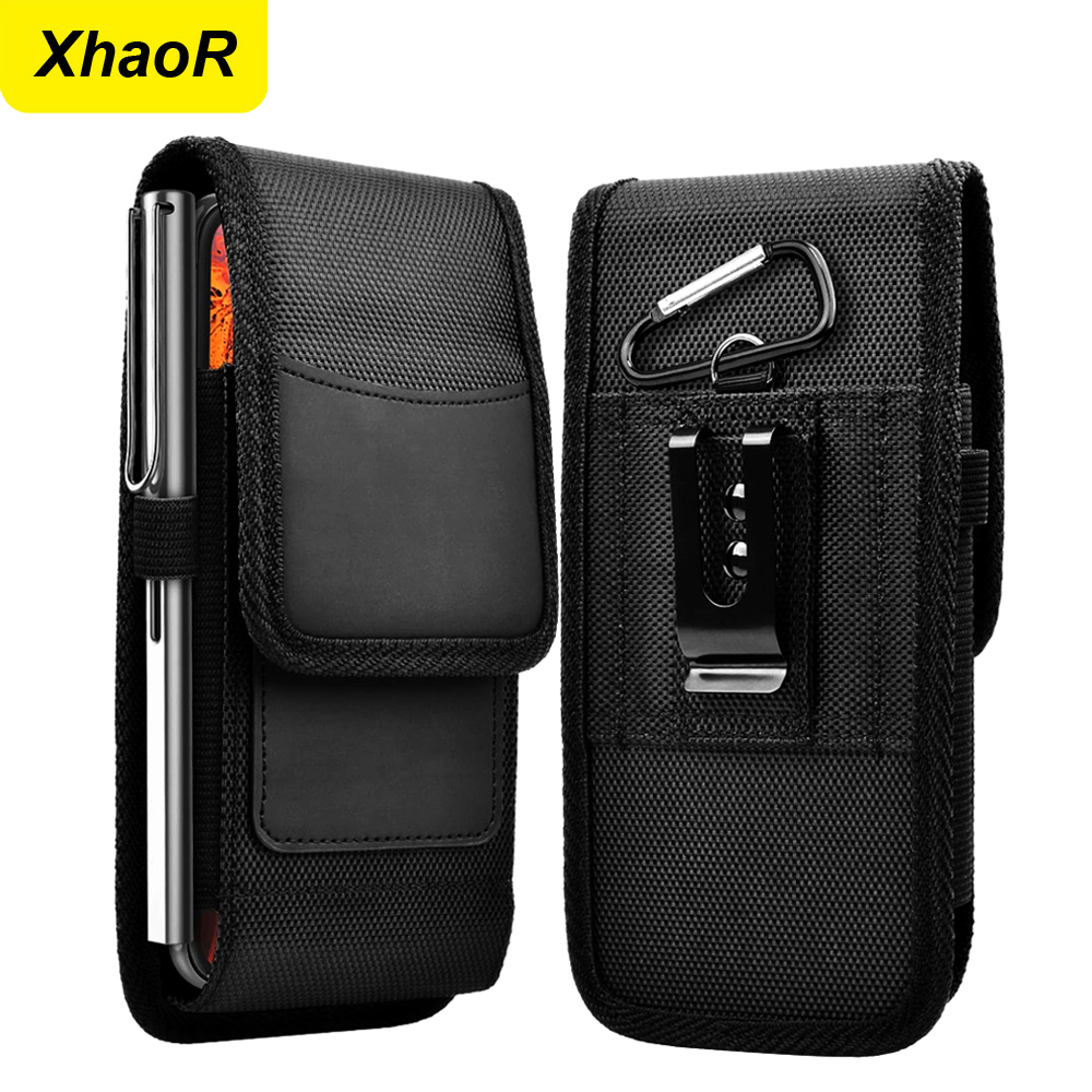 Custodia per fondina con clip da cintura per marsupio universale in nylon per telefono cellulare per iPhone 15 14 13 Pro Max Custodia per porta carte Samsung Xiaomi