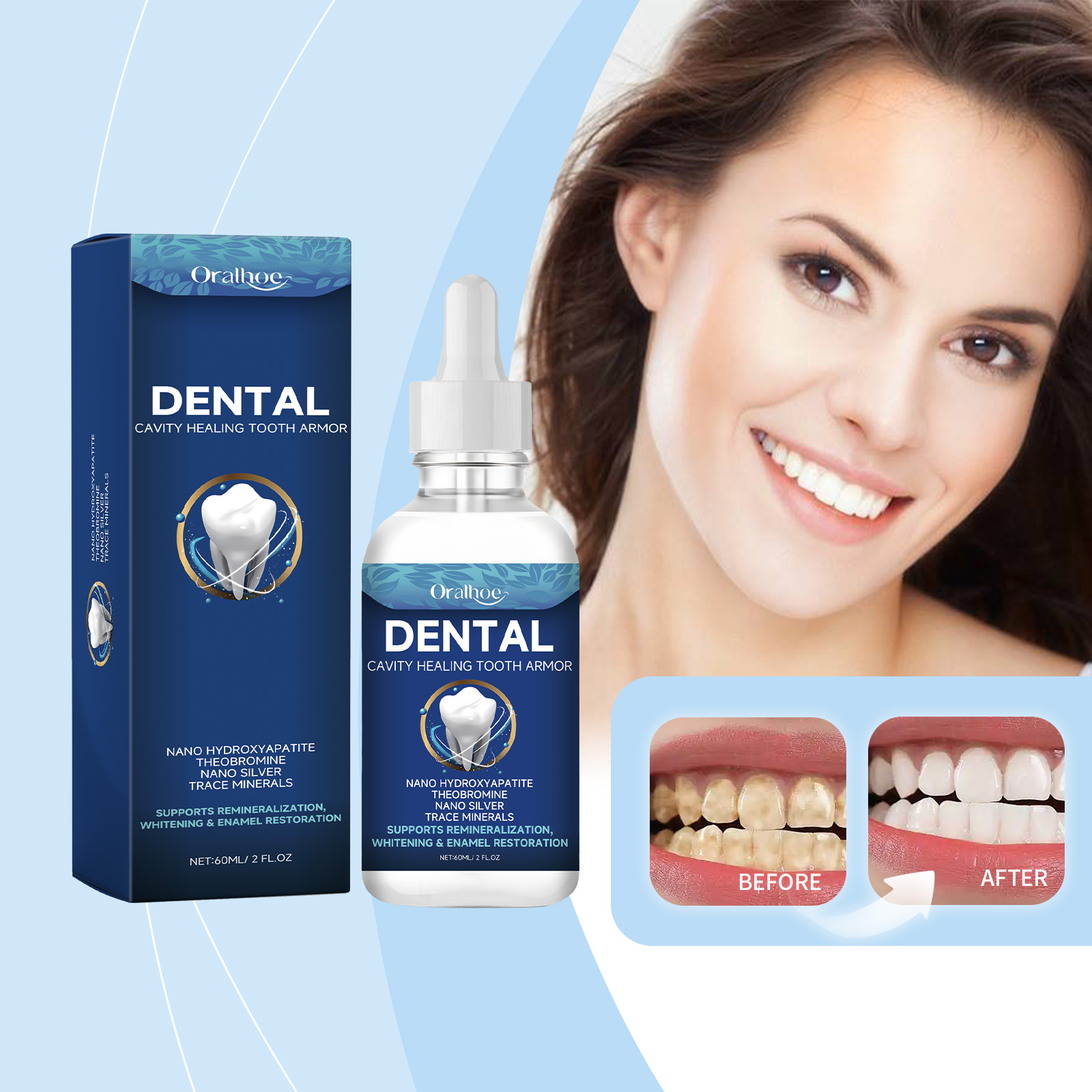 Dental Care Liquid Lasting Freshing Breath Deep Cleaning Oral Hygiene Removes Stains Teeth Brightening Serum Gum Care Essence