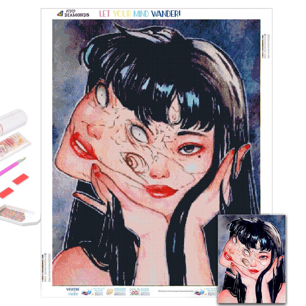 Pintura diamante Anime Horror Menina Imagem 5D DIY Completo Diamante Mosaico Bordado Cross Stitch Kits Natal Home Decor Cuadros