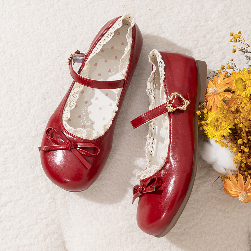 Wiosna Jesień Różowy Biały Mary Janes Płaskie Buty Kobieta Okrągły Palec Klamra Pasek Lolita Girls Student Ballet Flats Plus Size