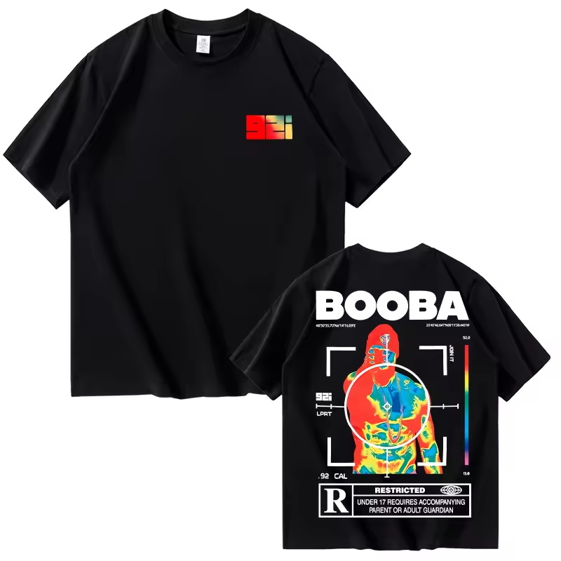 B2O เสื้อยืดผู้ชายแฟชั่น BOOBA พิมพ์แขนสั้นเสื้อ T ผู้หญิงสบายๆ Harajuku Streetwear TEE Tops