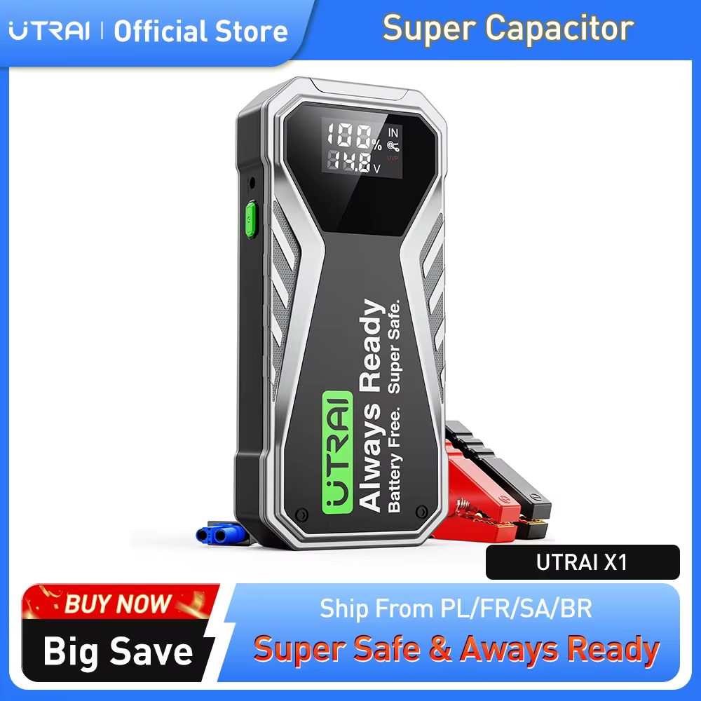 UTRAI Superkondensator, Auto-Starthilfe, supersichere Batterie, weniger Schnellladung, 1000 A, tragbar, für Notfall-Booster-Startgerät