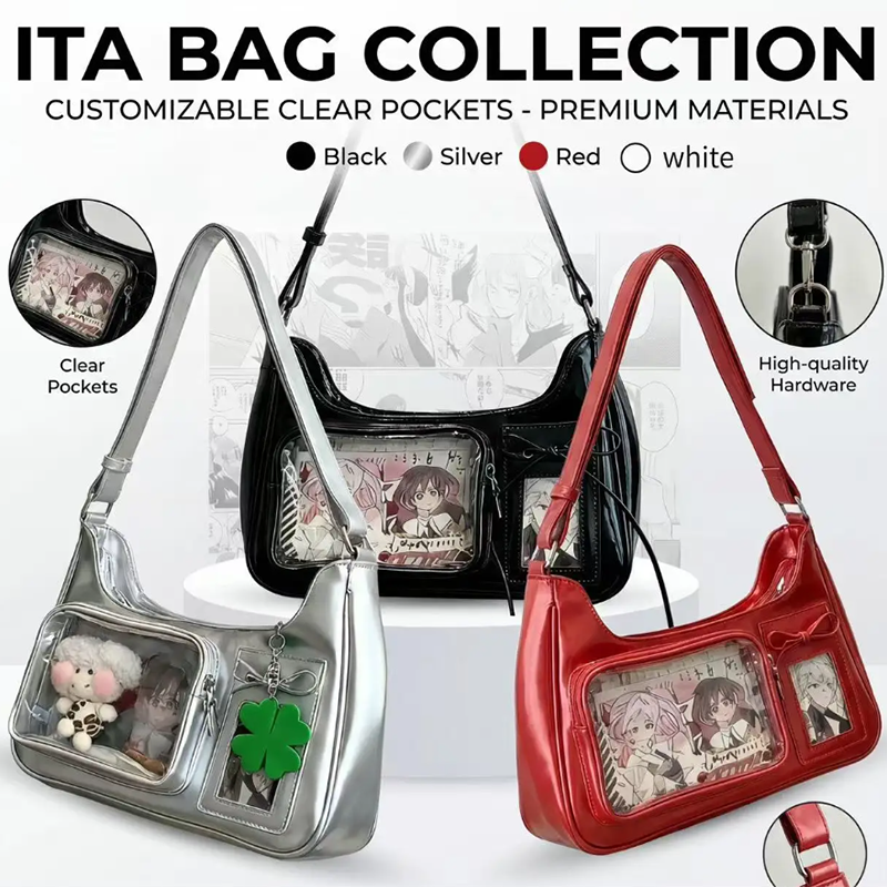 Y2k Tas Bahu Harajuku Wanita Tas Ita Transparan Korea Tas Selempang Sekolah Wanita Dompet Tas Tangan Desainer Jepang