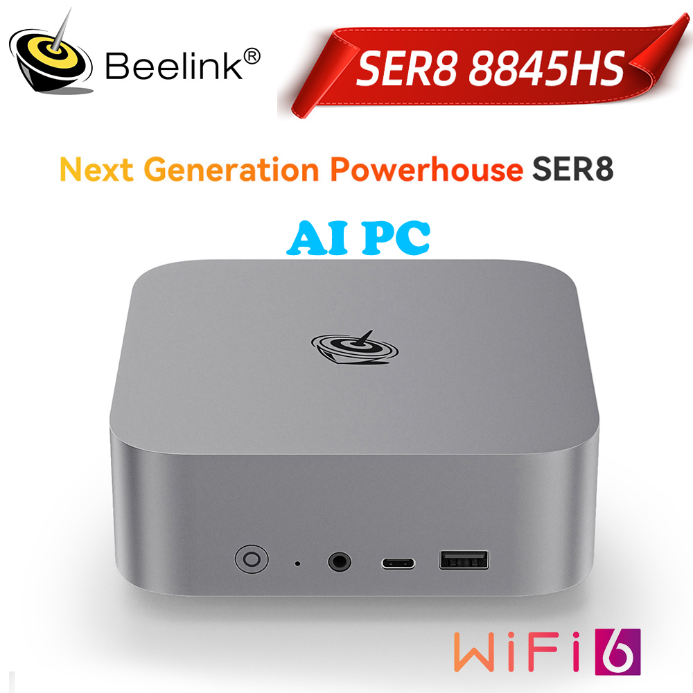 2024 Beelink Mini Gaming Pc Ser8 Krachtige Ai Pc Met Amd Ryzen 7 8845hs 32G Ddr5 1T Nvme Pcie4.0 Ssd 2.5Gbps Desktop Computer