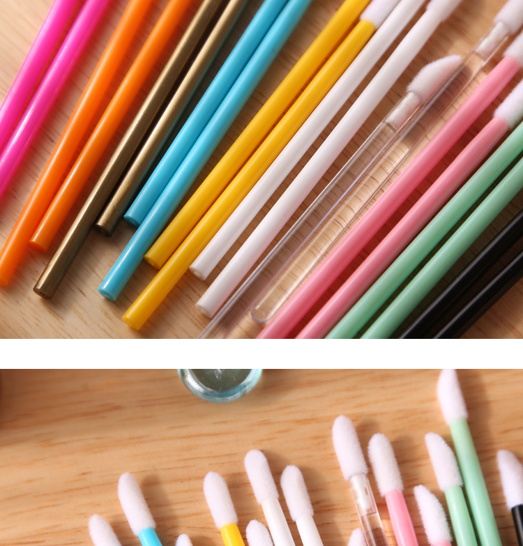 50 pinceaux cosmétiques jetables pour maquillage des lèvres, applicateurs de rouge à lèvres, de mascara, nettoyeurs de cils, outils de maquillage pour gloss