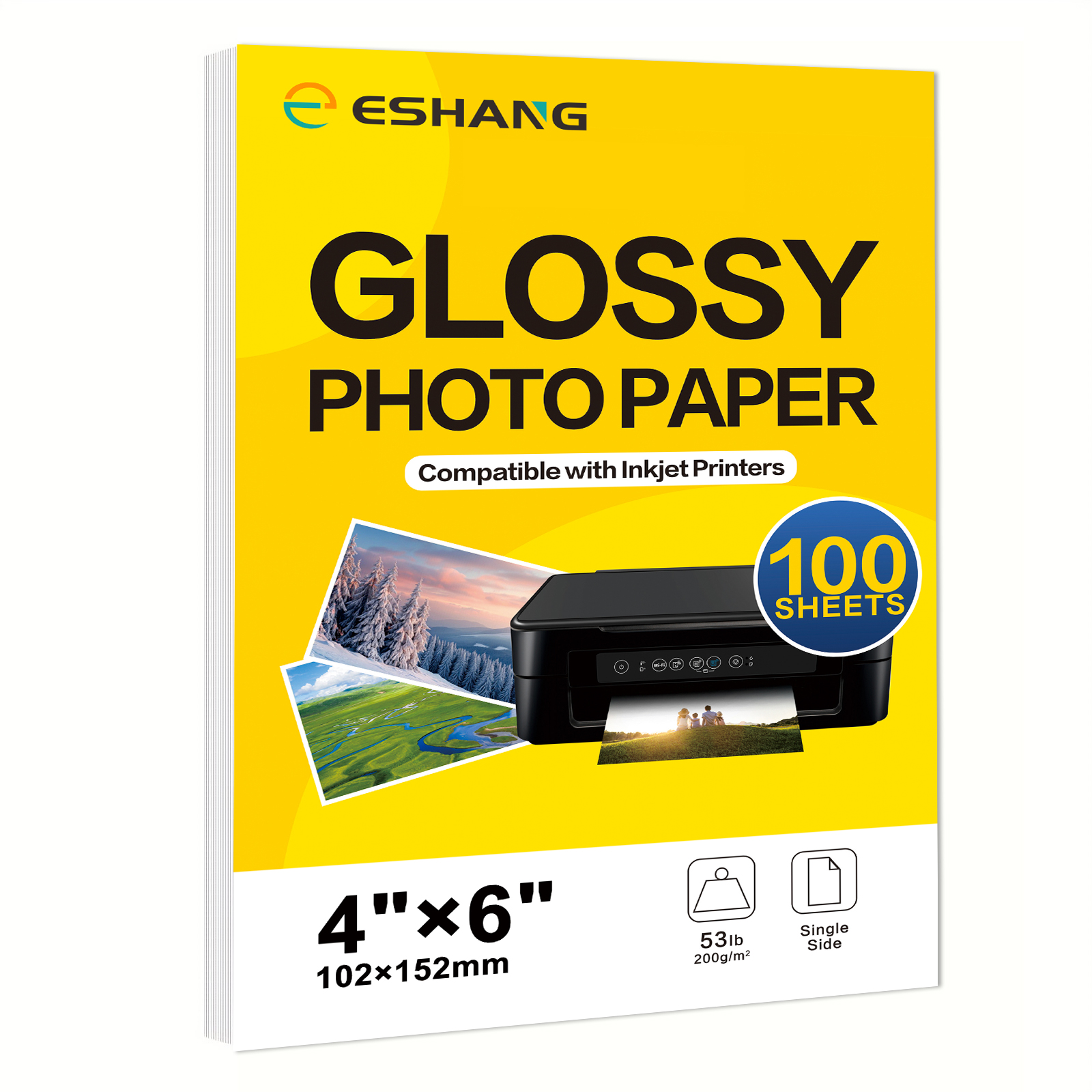 Papier Photo brillant 3R/4R/5R/A4, 20/100 feuilles, pour imprimante à jet d'encre, couleur vive, adapté à la photographie, à la famille et aux Festivals