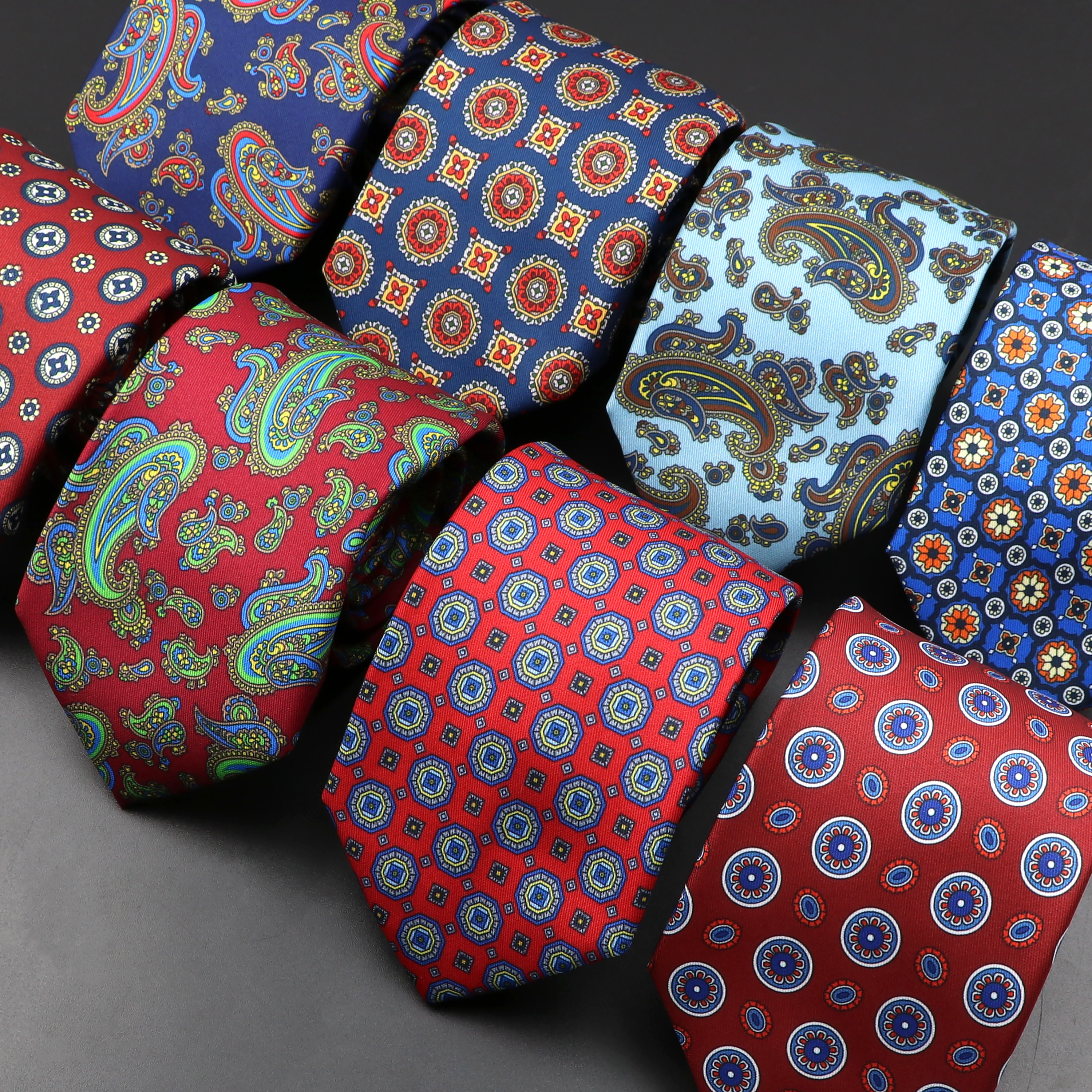 Mới Lạ Bohemian Quan Hệ Nam Thời Trang Slik Polyester Cổ Skinny Xanh Xanh Đỏ Họa Tiết Paisley Hoa Gravata Cho Nam Hàng Ngày mặc Tặng