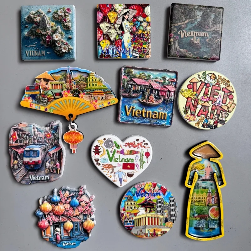 Vietnam Fridge Magnets Nha Trang Paradise Island Tourist Souvenir  Imanes Para El Refrigerador Magnetic Sticker Ha Long Bay Map