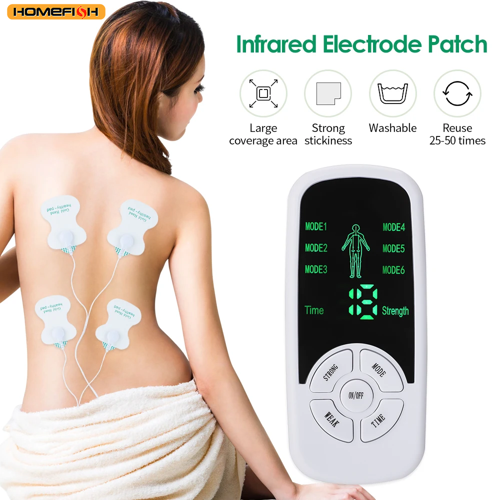 HOMEFISH stimulateur de thérapie musculaire 6 Modes unité Tens Machine méridien physiothérapie impulsion abdominale Prostate corps masseur