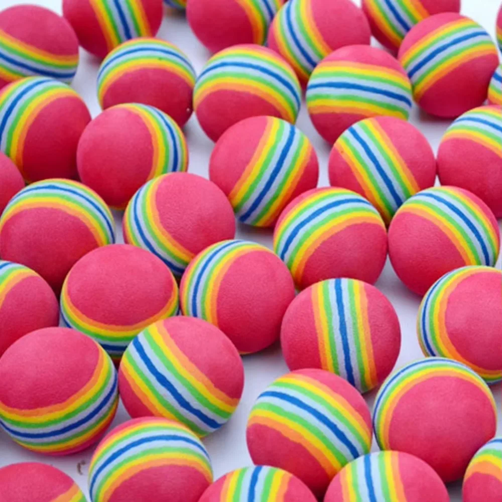 10Pcs Golf Practice Foam Balls - Soft Rainbow Sponge Balls for Indoor/Outdoor Swing Training, Training Aid (35mm) Universal Fit