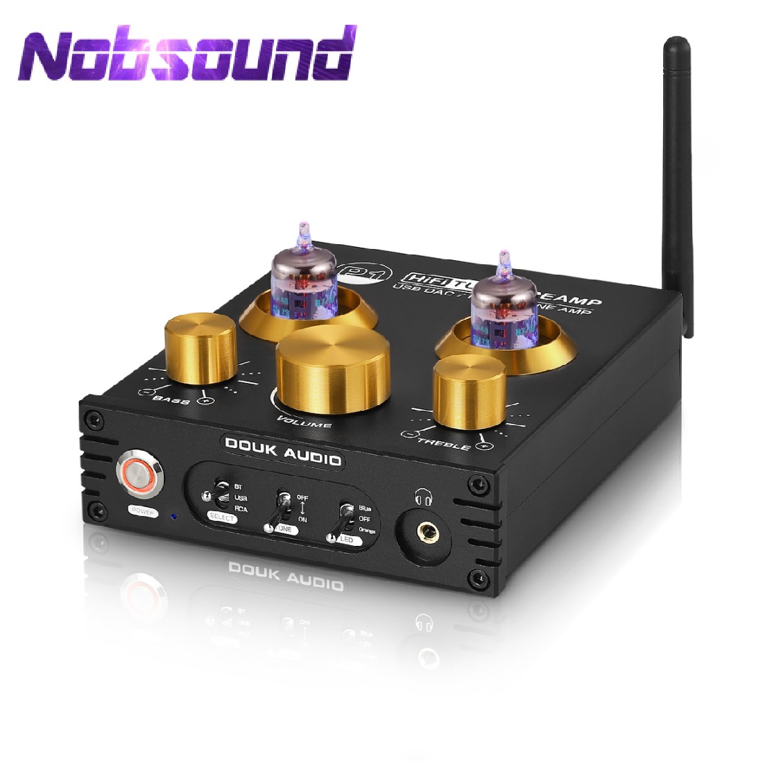 Nobsound HiFi Bluetooth 5.0 6J5 zawór rury przedwzmacniacz bas Stereo Audio wzmacniacz słuchawkowy z USB DAC APTX