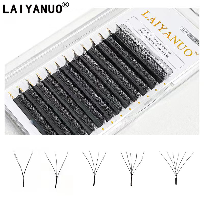 LAIYANUO W en forma de flor 2D 3D 4D 5D 6D 7D 8D floración automática ventiladores prefabricados extensiones de pestañas naturales yy pestañas individuales