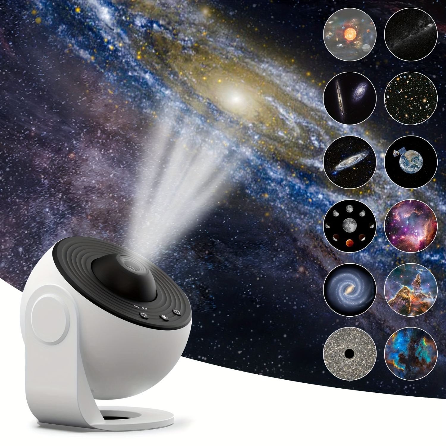 太陽系と星座を備えた回転する星型オーロラプロジェクター,プラネタリウムライト,度回転,12 in 1, 1個