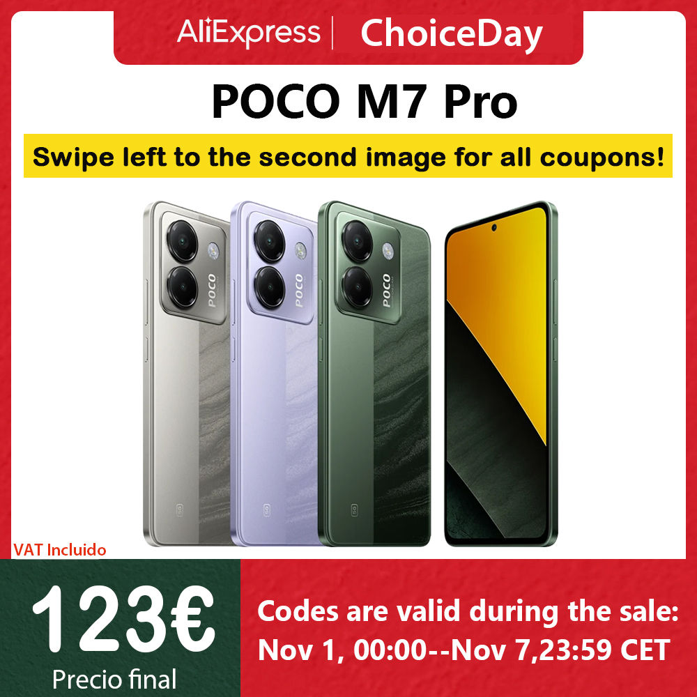 Poco M7 Pro 5G - versión global del teléfono inteligente NFC Snapdragon ® Cámara principal 8S Gen3 50MP 45W con UE