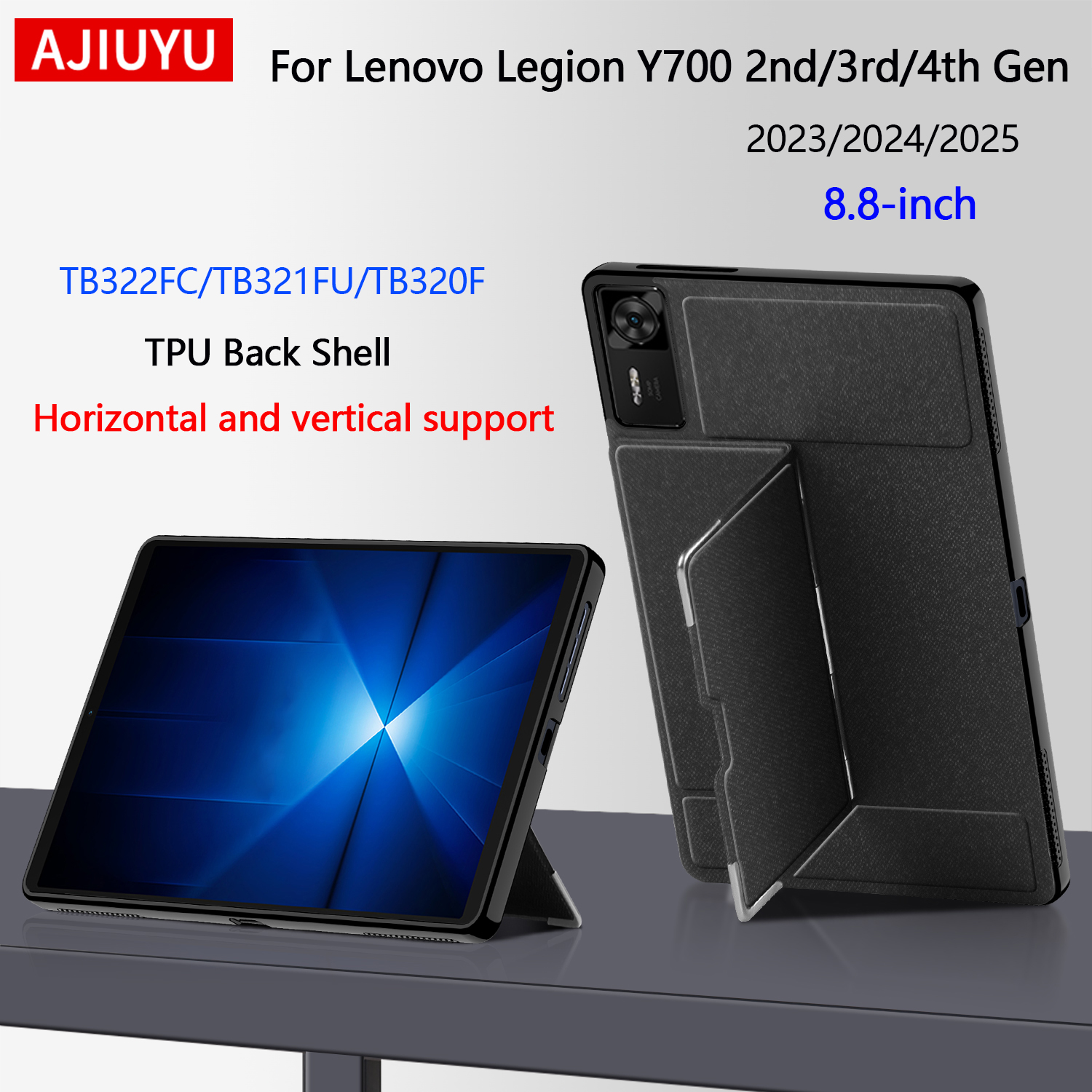 AJIUYU Etui na tablet Lenovo LEGION Y700 2025 2023 4. 3. 2. generacji 8,8 cala TB322FC TB321FU TB320F Etui na tablet do gier