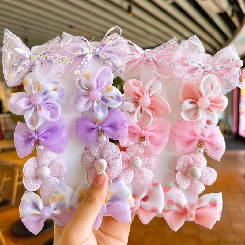 10 pçs/set arcos bonitos grampos de cabelo do bebê flor do laço crianças meninas grampos de cabelo bebê bb clipe presentes