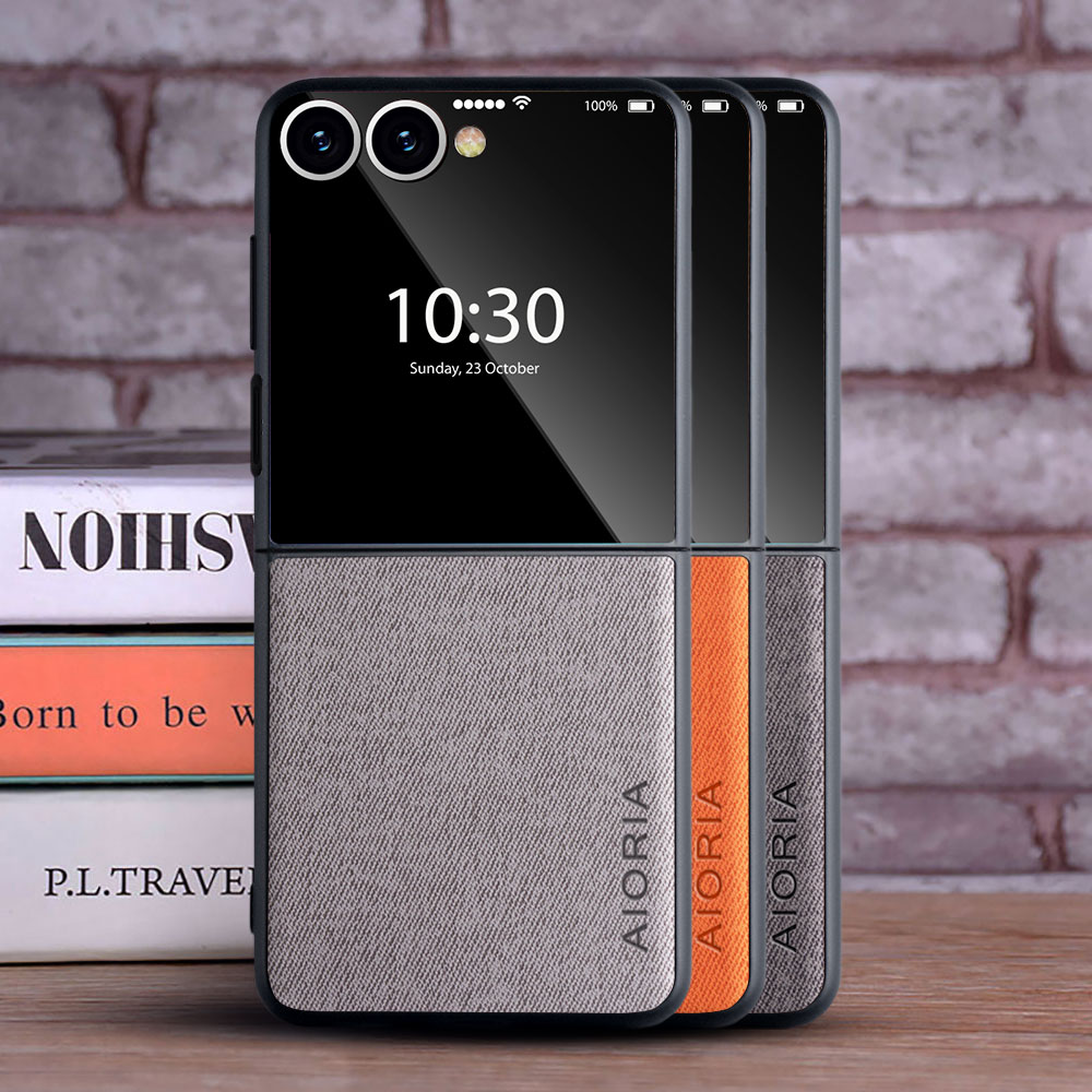 Case for Samsung Galaxy Z Flip 7 6 5 4 3 5G Leather Master Hard Textile Leather Fashion Phone Cover for Galaxy Z Flip 7 Case