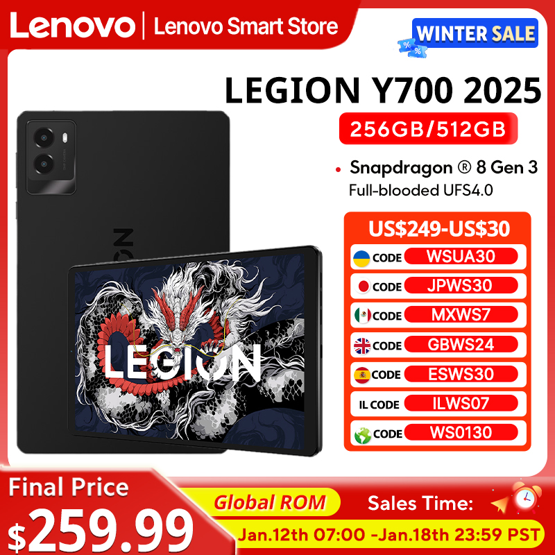 Lenovo LEGION Y700 2025 Tablet Global ROM Snapdragon 8 Gen 3 Octa Core 8.8 Inch 165Hz Display Android 6550mAh Pad PC