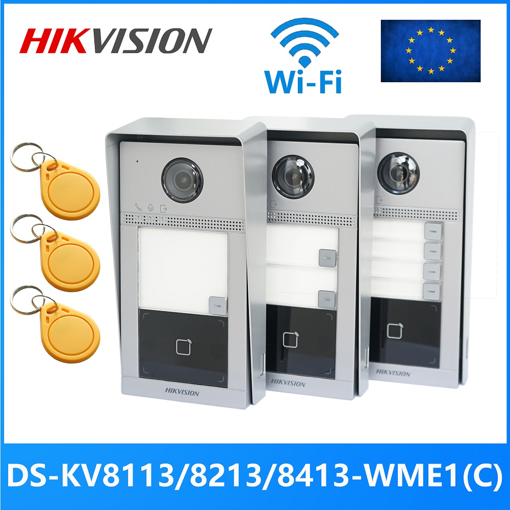 HIKVISION 1-4 кнопочный телефон/8213/8413-WME1(C) IP дверной звонок, Wi-Fi дверной звонок, дверной телефон, видеодомофон, водонепроницаемый, разблокировка IC-Карты
