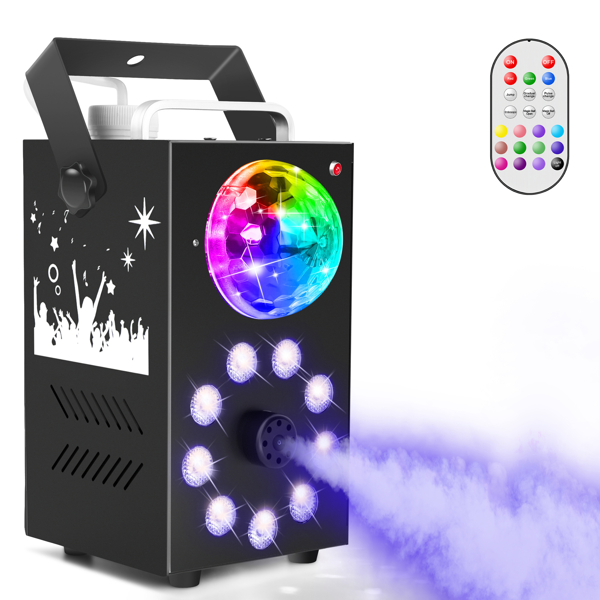 Datewink 700 Вт дымовая туманная машина 9 светодиодов RGB сценический эффект огня с дистанционным управлением Fogger эжектор для диско-джея, рождественской вечеринки, свадьбы