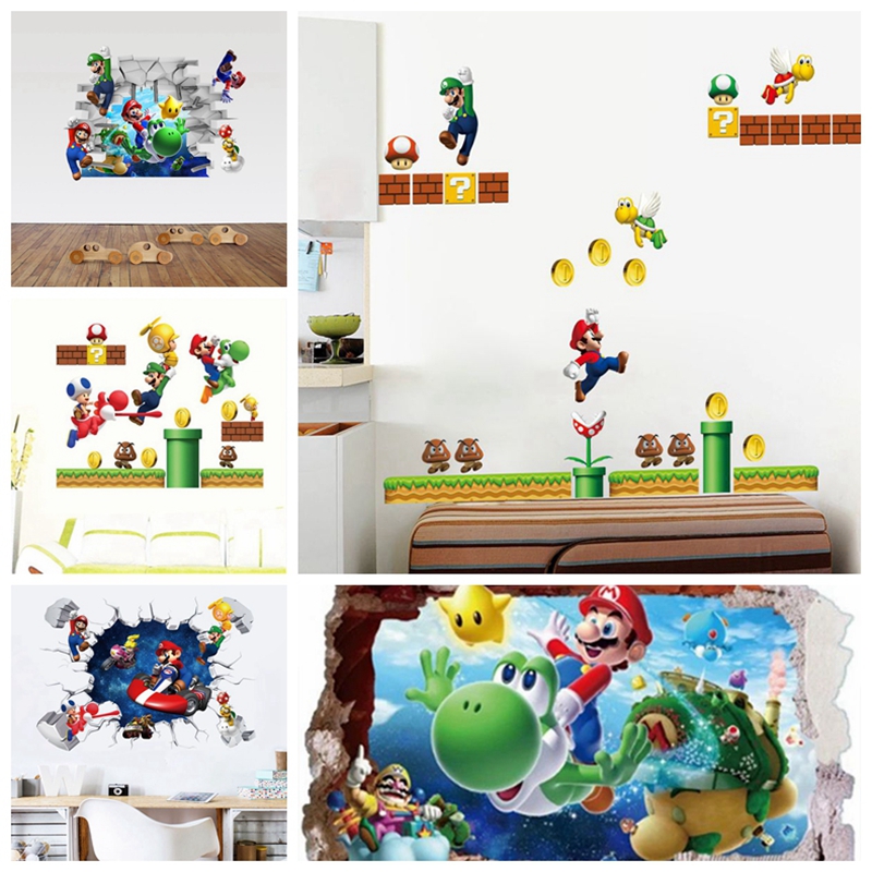 Nieuwe Kinderen Favoriete Spel Muurstickers Super Jongens Grappige Anime 3d Vinyl Stickers Kinderkamer Nursery Decoratie Cartoon Poster