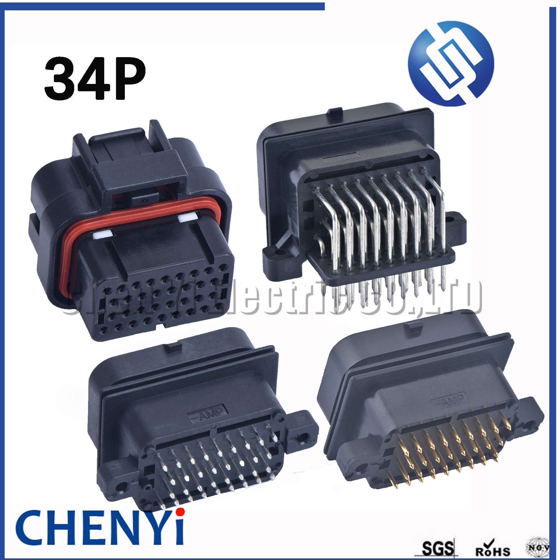 1 juego 4- 1437290 -0 2- 6447232 -3 SUPERSEAL 34 Pin eléctrico hembra macho recto PCB enchufe cable a placa conector ECU