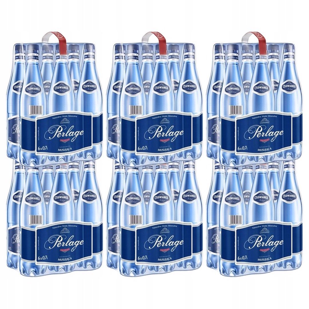 Cisowianka Perlage Naturalna woda mineralna musująca niskosodowa 700 ml x 36 sztuk