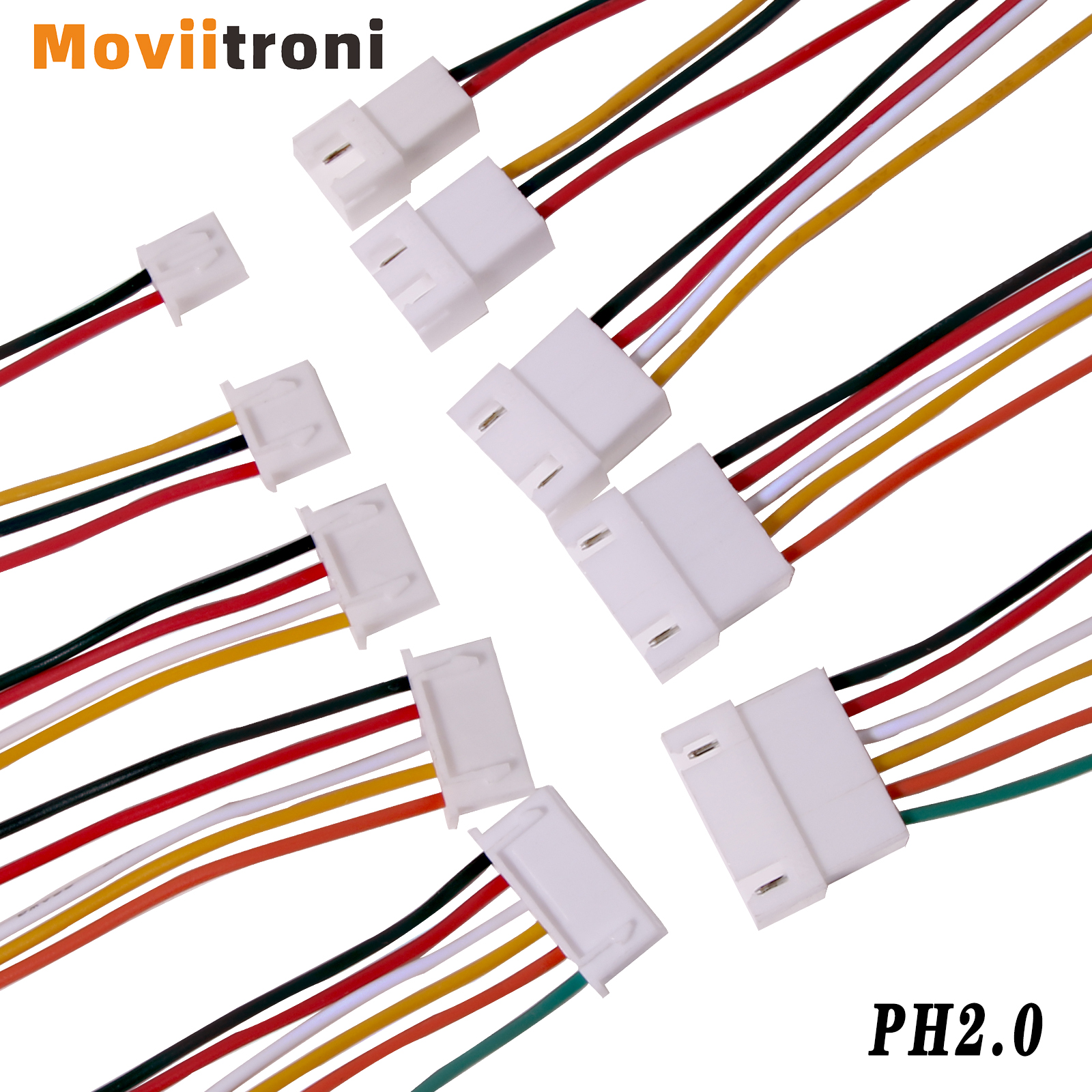 10–20 Paar JST PH 2.0-Stecker, weiblich, männlich, Verbindungsstecker mit 200 mm Anschlussstecker, Drahtkabel, 2-polig, 3p, 4p, 5p, 6p