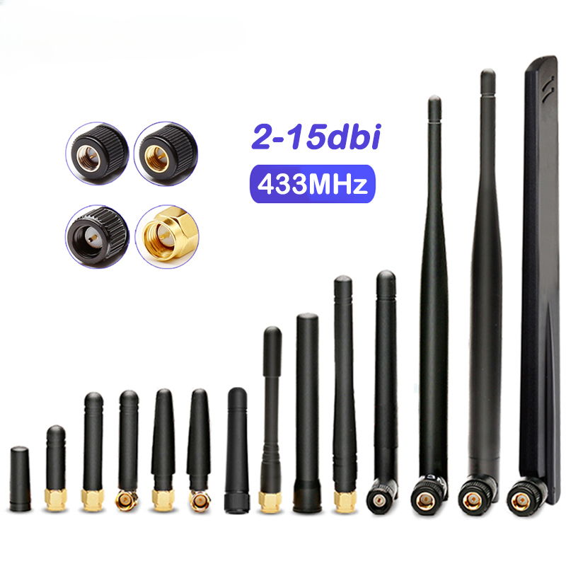Antena Lora de 433MHz para exteriores, amplificador de señal omnidireccional de alta ganancia de 15dbi, amplificador de largo alcance SMA macho para módem enrutador IOT