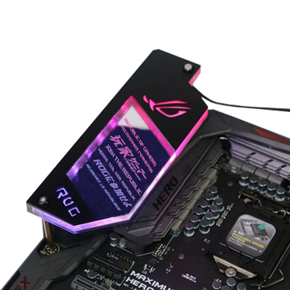 Panneau d'Éclairage ATX IO ARGB, DIY AHatchSYNC 5V ROG MOBO Lightboard, Plaque Décorative de Carte Mère Personnalisée PC Gamer Modding