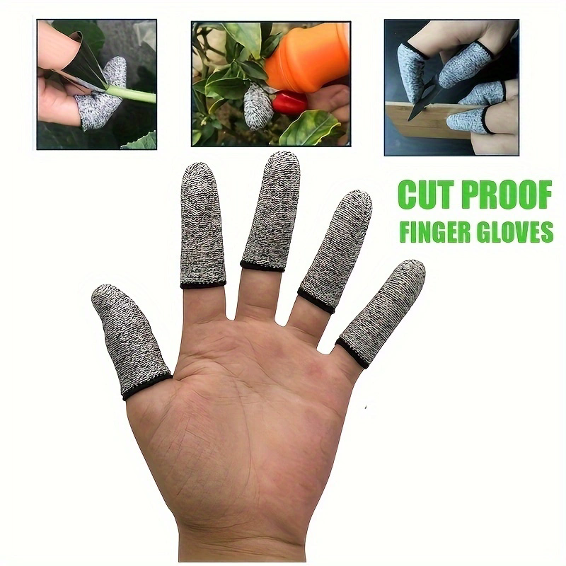 10 stuks Anti-Cut Vinger Cover Vinger Protector Sleeve Hoge Sterkte Veiligheid Flexibele Anti Cut Vingertop Handschoenen Keuken Tool