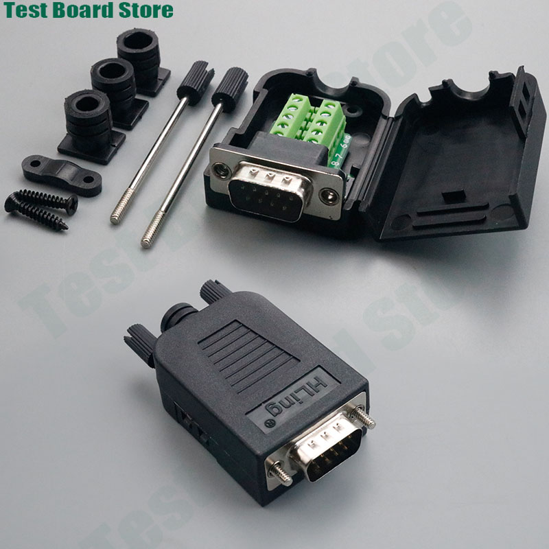 Adattatore DB9 1 pz, connettori RS232 DB25/DB15 maschio e femmina senza saldatura con scheda adattatore a terminale a vite posteriore
