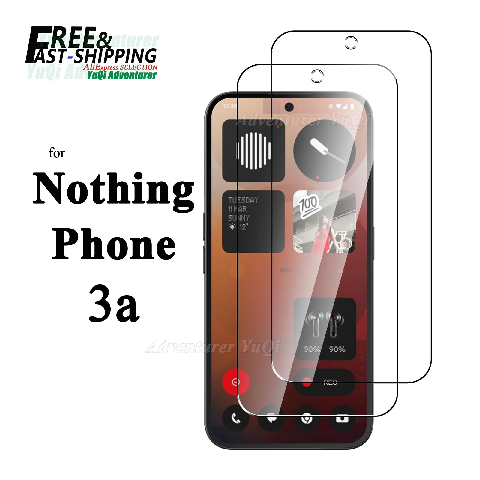 Protecteur d'écran pour rien de téléphone 3a, verre trempé HD 9H, Transparent, anti-rayures, étui amical