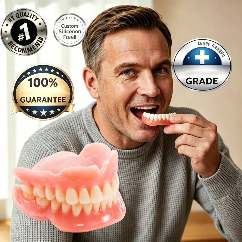 Próteses Dentárias Confortáveis Ajustáveis para Dentes Superiores e Inferiores para Homens e Mulheres Cuidados Orais