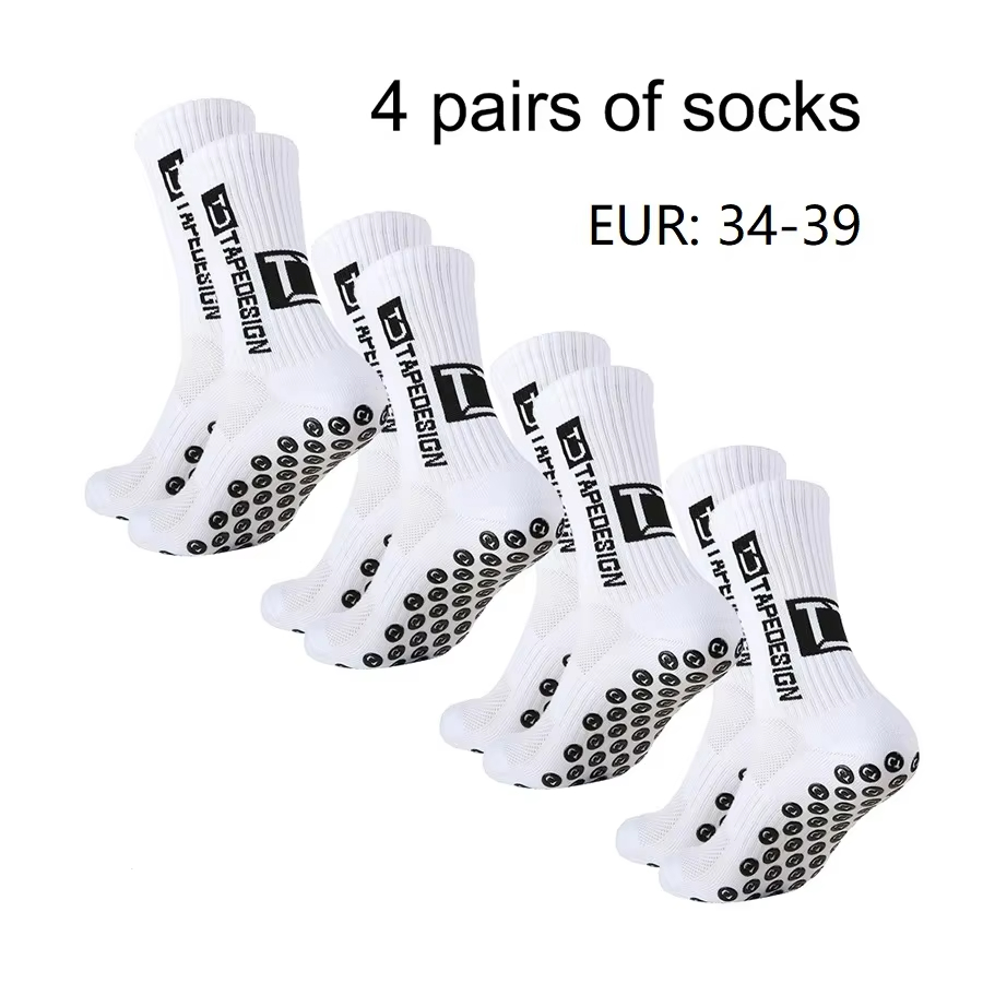 1/4/6 pares de calcetines antideslizantes de fútbol pegados de tubo medio TC para niños y mujeres talla 36-40 para entrenamiento deportivo y competición