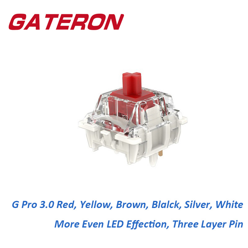GATERON G Pro-Clavier mécanique tactile linéaire SMD RVB, interrupteur pré-lubrifié, noir, blanc, jaune, rouge, argent, marron, 3 broches, 5 broches, 3.0