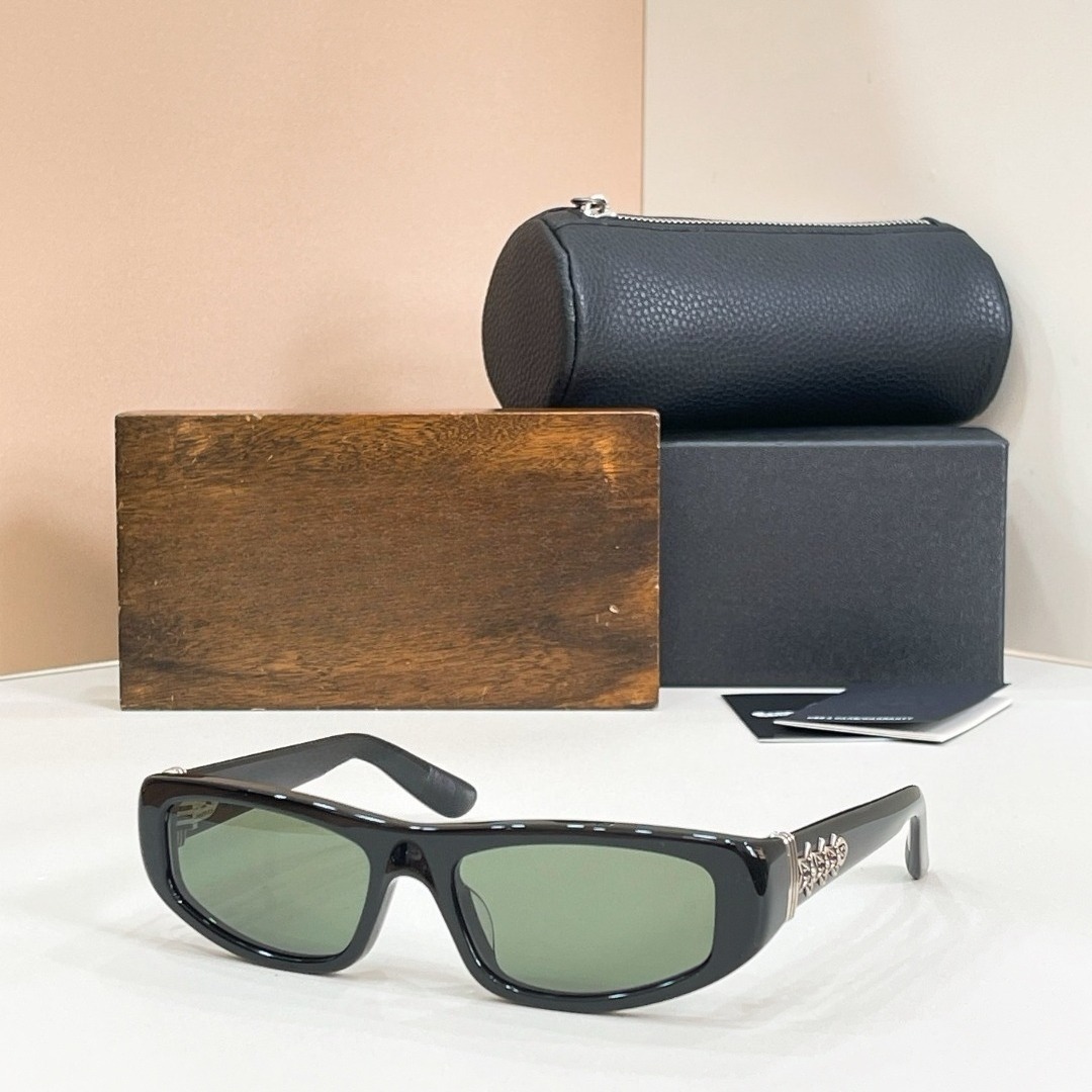 Kacamata Hitam ROLLER Oversized Persegi Panjang Bingkai Asetat UV400 Buatan Tangan Gaya Vintage Streetwear Unisex dengan Kotak