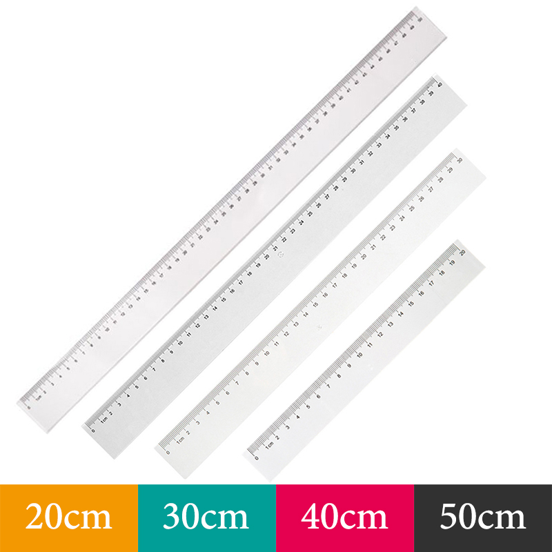 Transparentes gerades Lineal, 20 cm, 30 cm, 40 cm, 50 cm, hochpräzise Mathe-Zeichnungsmessung, Büro-Lern-Briefpapierbedarf 9703