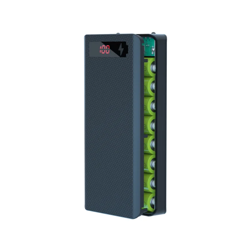 Battery Box Power Bank DIY Shell 8-cell 18650 Holder Cases Charge Storage PD Dual USB Kit for Cellphone Charge
