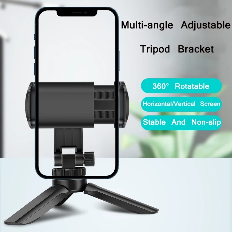 Trípode portátil Mini trípode de escritorio adecuado para IPhone Samsung ajuste multiángulo Smartphone soporte estabilizador de cámara en vivo