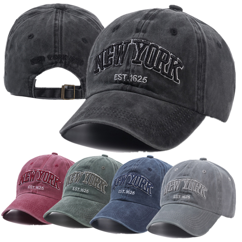 Moda nova york bordado bonés de beisebol ao ar livre casual adulto chapéus de sol hip hop chapéu esportes bonés de golfe lavagem de água snapback chapéus