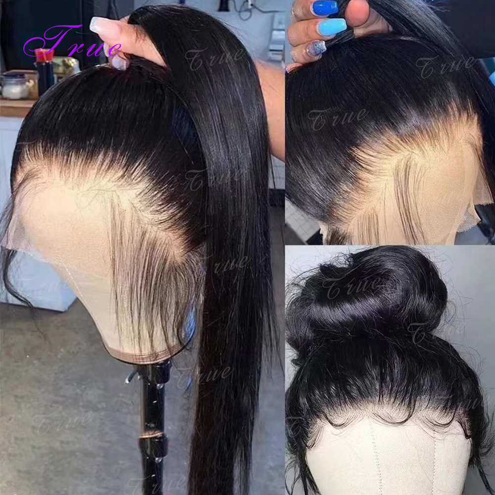 30-40 inch Bone Straight Lace Frontal pruiken van echt haar, 360 Full Lace pruik, 250 Density Raw HD transparante Lace Front pruik, voorgeplukt