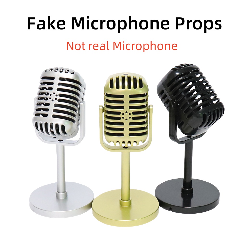 Retro Microfoon Prop Klassieke Plastic Microfoon Feestartikelen Live Prestaties Woondecoratie Ornamenten